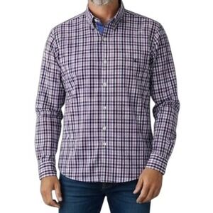 Chaps Men's Large Purple Plaid Long Sleeve‎ Button Down Easy Care Shirt